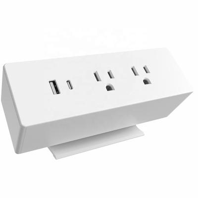 China 125v American Two Pin Socket Commercial Desktop USB Charger Electrical Outlet Tabletop Socket Outlet for sale