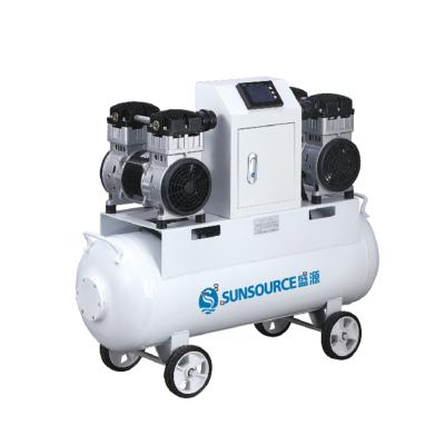 China Best Price 2X750W 2Cylinder Complete Oil Free Vacuum Compressor Machine High Quality Oil Free Air Compressor for sale