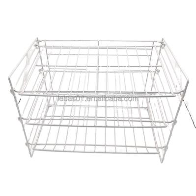 China Sustainable Wire Rack Metal 3 Tier Can Rack for sale