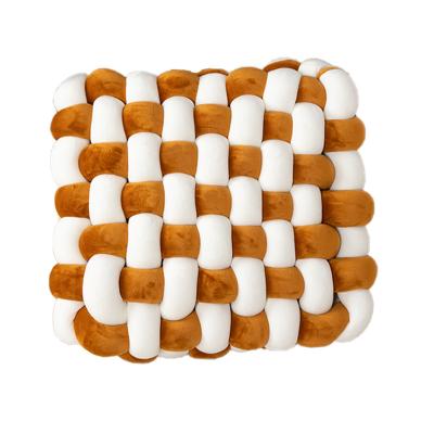 China Selection Anti-static Multicolor Square Plush Cushion Knot Home Decorative Tiles For Living Room Bedroom Office for sale