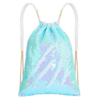 China NATIONAL Glitter Sequin Drawstring Backpack Glitter Glitter Sports Dance Shiny Bag Travel Backpack for sale