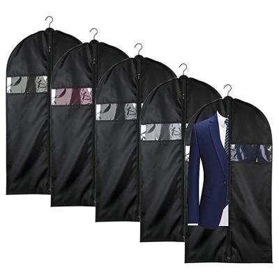 China Reusable Hanging Garment Bags for Storage and Travel Suit Bag, Dress Shirt, Coat and Dress Cover with Window Zipper for sale