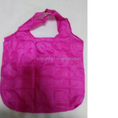 China Lightweight Foldable 190T Polyester Shopping Bag With Plastic Hook for sale