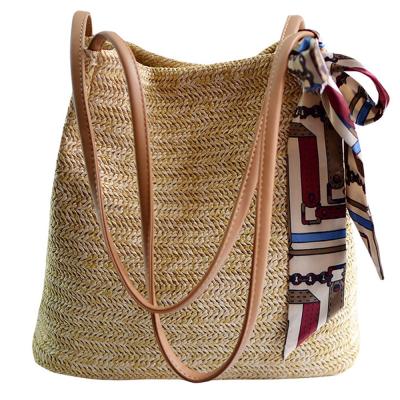 China Vacation Wind New Summer Recyclable Plain Reed Woven Bag Knit Single Shoulder Bag. for sale