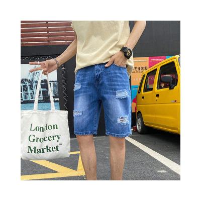 China Factory sales men's sports denim loose ripped pants blue stretch durable warm QUICK DRY style denim pants for sale