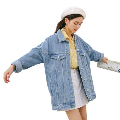 China New high quality waterproof cotton/polyester oversized casual denim plus size light blue denim shirts wholesale for sale