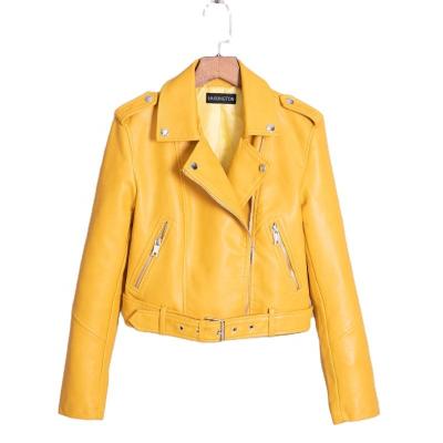 China 2022 New Design Women Autumn Outerwear Ladies Pu Faux Leather Breathable Long Jacket Coat Short Jacket for sale