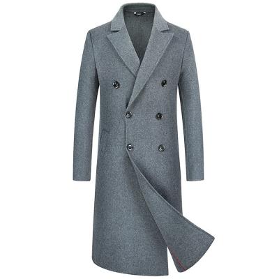 China Anti-wrinkle 70%wool 30%polyester men's long coat wool blend double jacket winter coat for men for sale