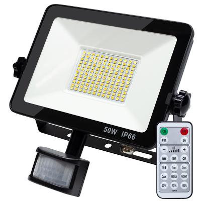 中国 50W PIR LED イルドライト モーションセンサー リモコン 統合ドライバー CE ROHS UKCA 認証 販売のため