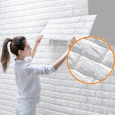 China Modern Wholesale High Quality Hot Selling 3D Foam Self Adhesive Wallpaper Wall Stickers For Ceiling Decoration for sale