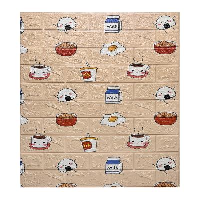 China 3D Room Home Decoration Life Baby Foam Wallpaper Cover Modern Self Adhesive PE Decorative Wallpaper for sale