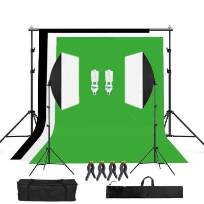 China Seamless Softbox Lighting Kits 2x3M Backdrops Background Stand Kits for Photography Studio Video Light with Bulbs Lamp for sale