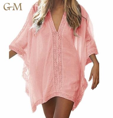 China Breathable Beach KimonoJacket Women Dress Swimsuit Cover Up Cotton Sarongs Kaftan Swimwear Dress for sale