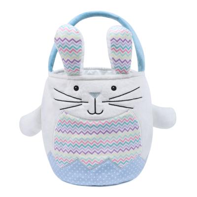 China Egg Hunt Storage Bag Easter Bunny Basket Holiday Cloth Long Bunny Ears Gift Bucket Easter Party Props for sale