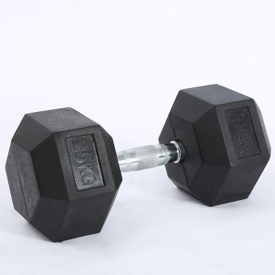 China Eco Universal Professional Cheap Rubber Weights Manufacturing Hex Rubber Dumbbell Set for sale