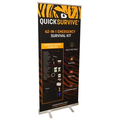 China Indoor High Quality Base 2.45kg Roll Up Economic Standard Retractable Banner Roll Up Banner Stand for sale