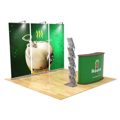 China Light Budget Cheap Custom Logo Roll Up Banner Display 3x3 Size Portable Exhibition Trade Show Booth 10x10 for sale