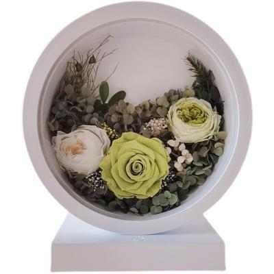 China 100% Real Fresh Flower Natural Smart Bedside Smart Bedside Canned Lamp Touch Control Flower Preserved Lamp Flower Eternal Lamp for sale