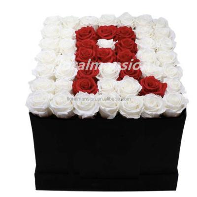 China 2022 Touch Natural Low MOQ Logo Rainbow Preserved Flower Eternal Custom Flower Preserved Roses With Box for sale