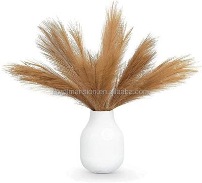 China Wholesale Home Decorations.Gifts 17 Inches Pompas Pompas Faux Pompas Grass Beige and Taupe Brown Pompas Small Artificial Pampas Grass for Boho Home Decor for sale