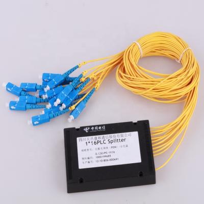 China ABS Type FTTH Splitter PLC Cassette 1*16 G657A1 2.0mm Diameter 1m Fiber Length Input sc/apc put sc/apc for sale