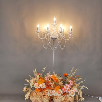 China Wedding 6+1 Acrylic Crystal Pathfinder Wedding Center Decoration Props Landing Road Lamp T Stage Supplies for sale