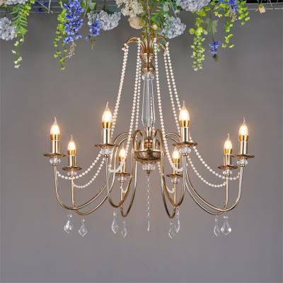 China Wedding 8 Pearl Beaded Chandelier for sale