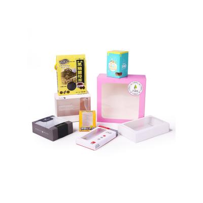 China Custom Colored Printed Pink Material & Ink Direct Factory Cardboard Echoes Packaging Clear Box With Window for sale