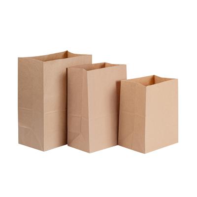 China Solid Brown Kraft Paper Bread Packaging Design Custom Greaseproof Food Bag for sale