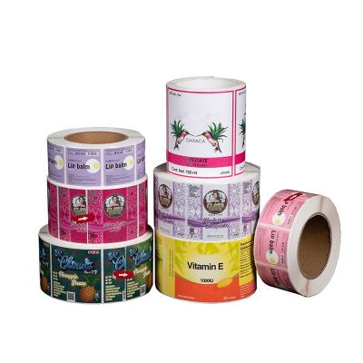 China Waterproof New Pearlescent Film Clear Roll Label Round Coated Trademark Color Printing Label for sale