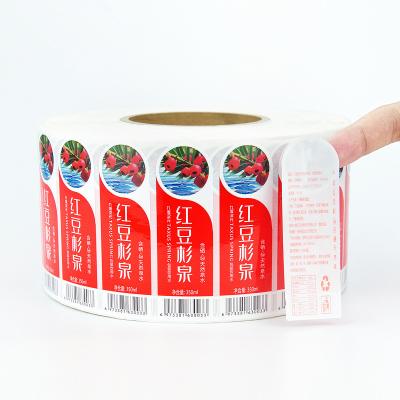 China Hot Selling Waterproof Custom Mineral Water Bottle Stickers Printing Roll Label for sale