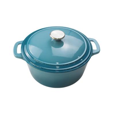 China Sustainable Colored Round Enameled Cast Iron Dutch Oven Pot With Lid Non Stick Heavy Duty Casserole Kitchen Cookware for sale