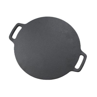 China Various Sizes Viable Pre Seasoned Non Stick Cast Iron Round Korean Grill Pan Griddle Pan For Outdoor BBQ And Kitchen Cooking for sale