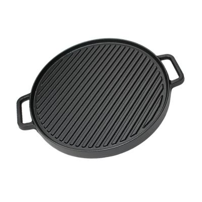 China Easily Cleaned Outdoor BBQ Grill Stovetop Double Handled Reversible Cast Iron Griddle Grill Pan For Camping for sale