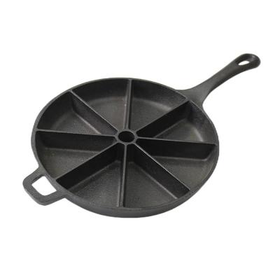 China Hot-selling Disposable Cast Iron 8 Sections Triangle Cornbread Wedge Pan Stick Non Pre-Seasoned Mold With Long Handles for sale