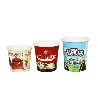 China Customized Recyclable Biodegradable Compostable Frozen Yogurt 230ML Ice Cream Cold Cup With Lid for sale