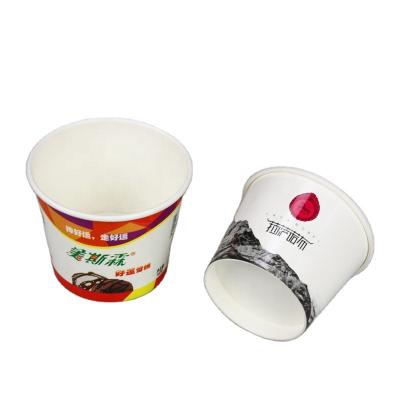 China Hot Sale Biodegradable Ice Cream Cups With Custom Logo Biodegradable Frozen Yogurt Eco-friendly Paper Cup for sale