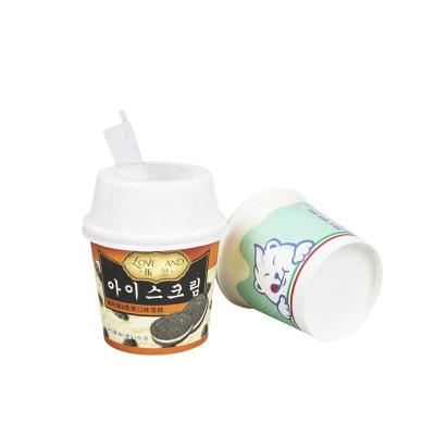 China Disposable Organic Ice Cream Match With Lids And Spoon Paper Cup Plant for sale