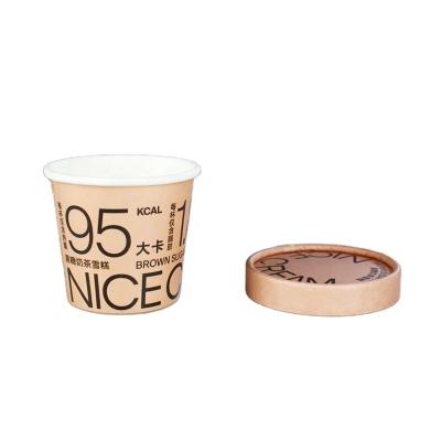 China Cheapest Price 150ml Recyclable Porcelain Ice Cream Cup With Paper Lid for sale