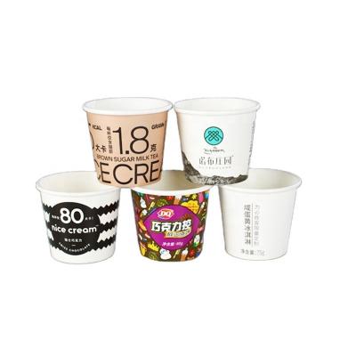 China Recyclable Disposable Milkshake Cups With Lid Ice Cream Paper Cup for sale