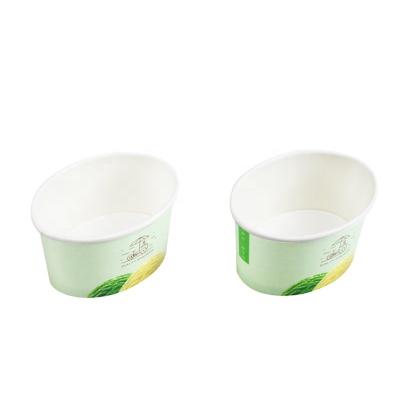 China NEW Style Disposable Oval Shape Ice Cream Paper Cup Recyclable for sale