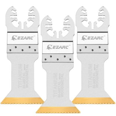 China Aluminum reinforced parquet EZARC Titanium Oscillating Multitool Blades Power Cut Saw Blades Fast Cutting for Wood, Metal and Hard Material, 3-Pack for sale