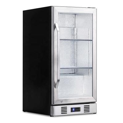 China Single-temperature Small Cooler Black Single Door Bar Cooler Display Showcase Commercial Beverage Refrigerator for sale