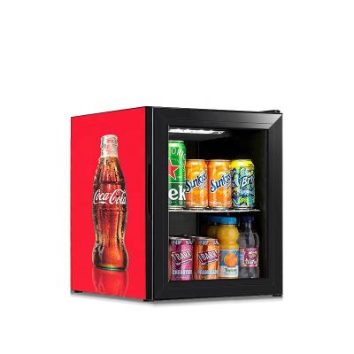 China Single-Temperature Single-Door Bottle Cooler Black Countertop Fridge Car Display Showcase Small Beverage Cooler for sale