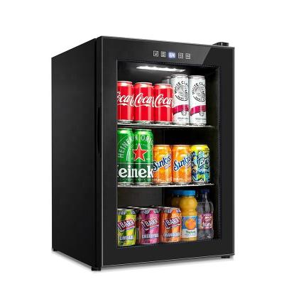 China Single-Temperature Single-Door Bottle Cooler Black Countertop Fridge Car Display Showcase Small Beverage Cooler for sale