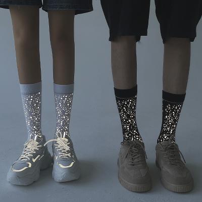 China Anti-Fault Socks 2020 Women Glitter Socks Gypsophila Reflective Sock Tube Tide Coconut Shoes Black Athletic Sports Socks for sale