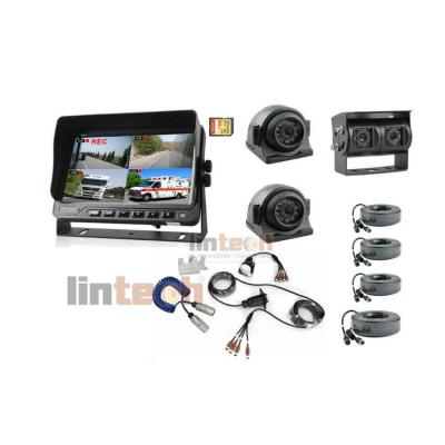 China Boat 7 Inch Dvr Digital Monitor 4 CH Trailer Curly Cable Car Backup Camera System for sale