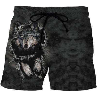 China 2021 Anti-Wrinkle Mens Custom Shorts Lion Black Clearly Printed Men Summer Beach Swim Shorts for sale