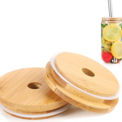 China Las tapas de madera de bambú ventilan las tapas apretadas para la cocina casera de la botella de la vela del perfume del tarro del almacenamiento en venta