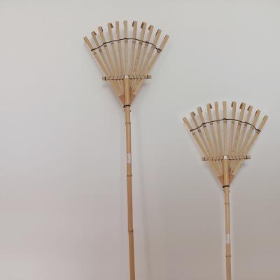 China Natural Bamboo Rake Handmade Garden Rakes Harrow Support Customized for sale